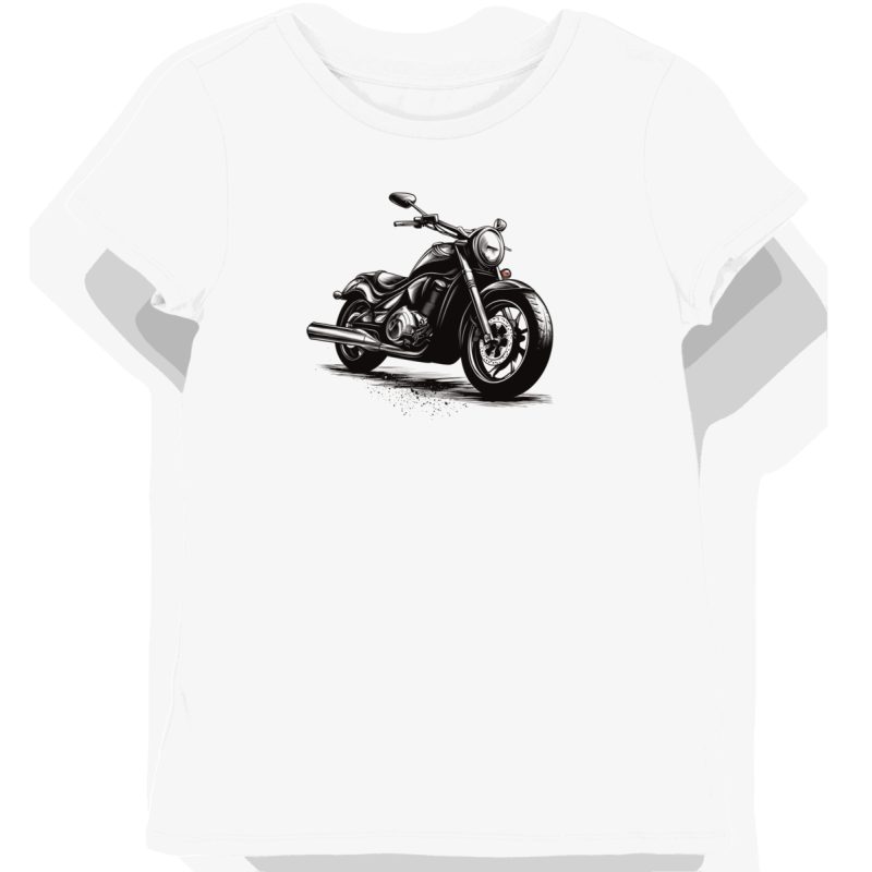 Koszulka damska biała z Futurystycznym Motywem Motocykla Honda Shadow
