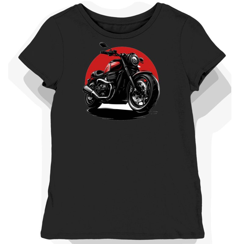 Koszulka damska czarna z Nadrukiem Stylowej Moto Guzzi California