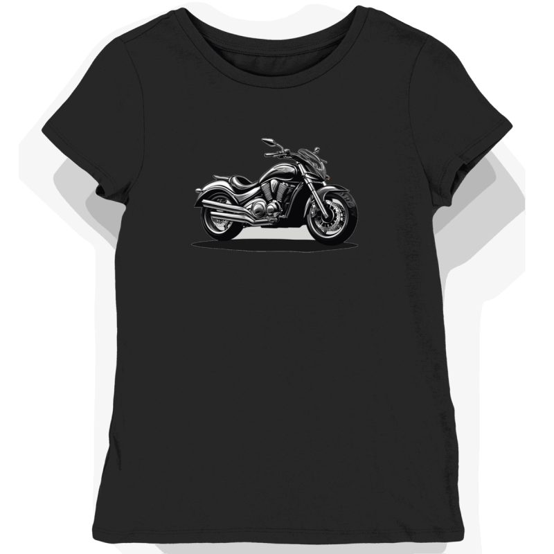 Koszulka damska czarna z motywem motocykla Intruder