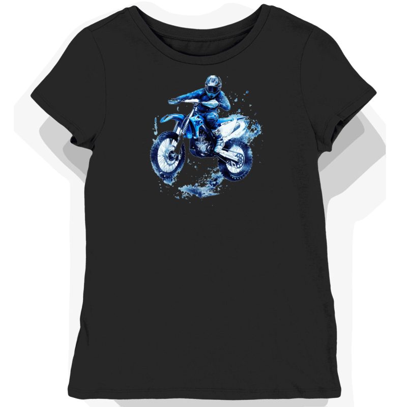 Koszulka damska czarna Motocyklowe Szaleństwo w Mysticznym Skoku