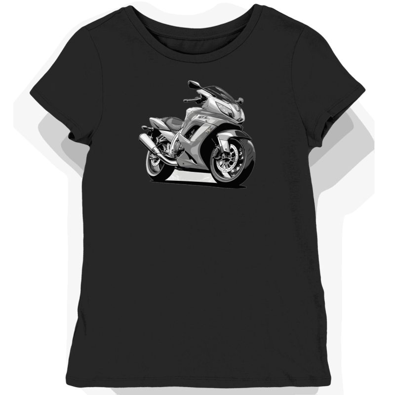 Koszulka damska czarna z Motorem Honda ST1300 w Akcji