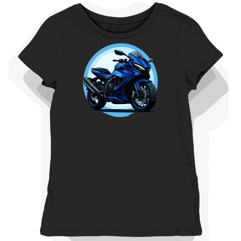 Koszulka damska czarna Motocyklowa FJR1300 Przygoda