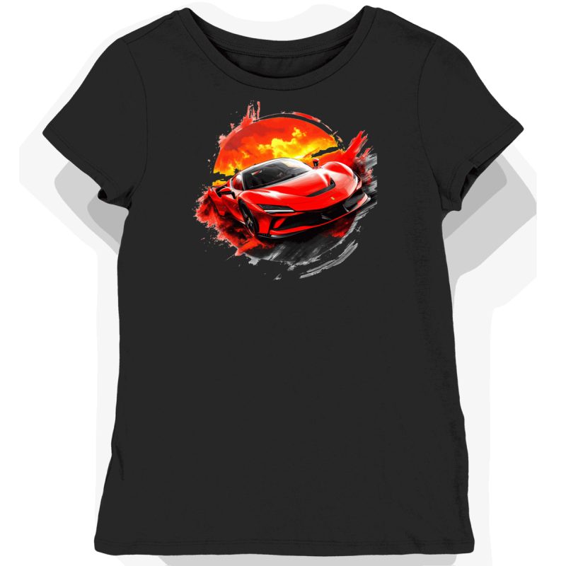 Koszulka damska czarna Szybki Duch Ferrari