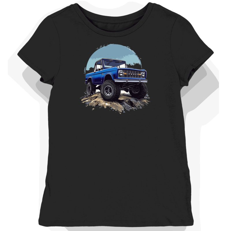 Koszulka damska czarna z Motywem SUV Ford Bronco