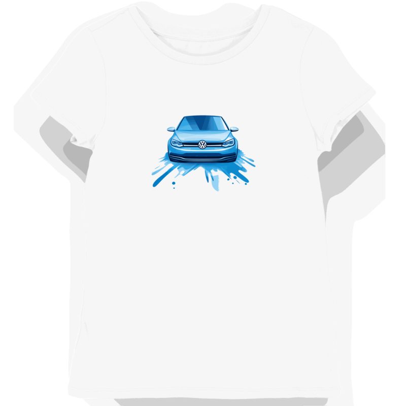 Koszulka damska biała z futurystycznym logo Volkswagena
