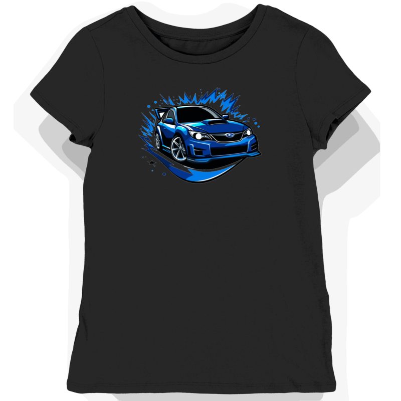 Koszulka damska czarna z Gwiazdami i Stylowym Logo Subaru