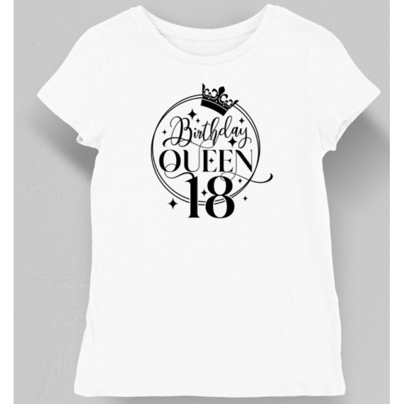 Koszulka damska na 18 urodziny Birthday Queen 18 biała