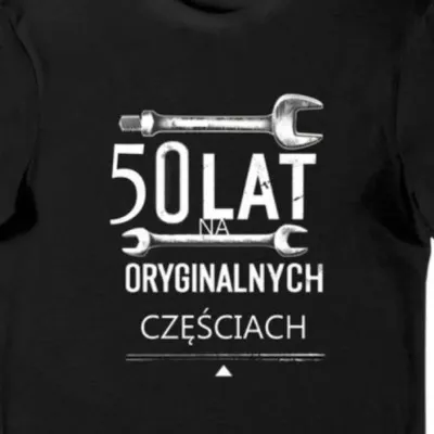 Koszulka męska na 50 urodziny 50 lat na oryginalnych częściach