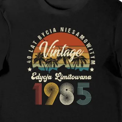 Koszulka na 40 urodziny 1985 40 lat bycia niesamowitym czarna