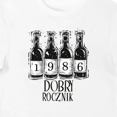 Koszulka męska 1986 dobry rocznik 40 urodziny prezent biała
