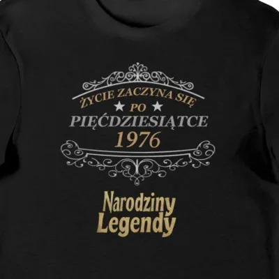Koszulka na 50 urodziny życie zaczyna się po pięćdziesiątce narodziny legendy czarna