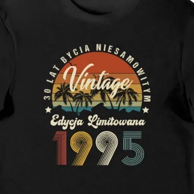 Koszulka na 30 urodziny 1995 30 lat bycia niesamowitym czarna