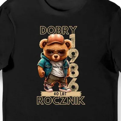 Koszulka na 40 urodziny dobry rocznik 1986 czarna