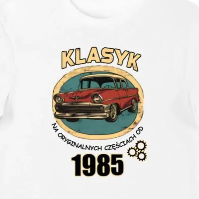 Koszulka klasyk 1985 na oryginalnych częściach biała