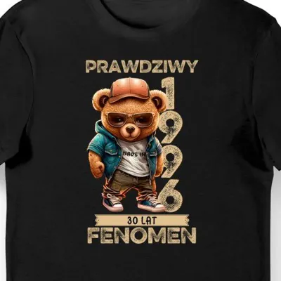 Koszulka prawdziwy fenomen na 30 urodziny 1996 czarna