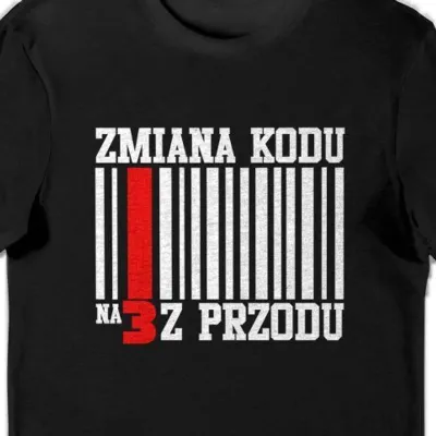 Koszulka męska zmiana kodu na 3 z przodu czarna