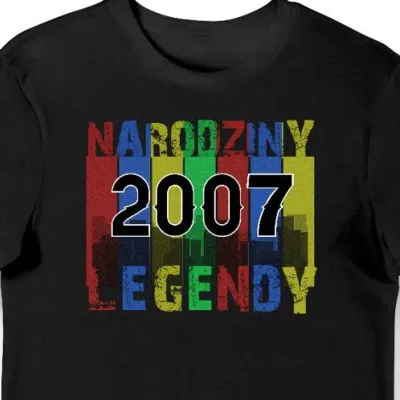 Koszulka męska na 18 narodziny legendy 2007 czarna
