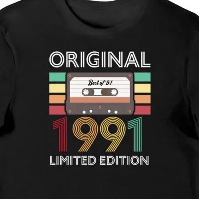 Koszulka męska na 35 urodziny original kaseta limited edition czarna
