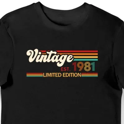 Koszulka męska na urodziny 45 limited edition vintage 1981 czarna