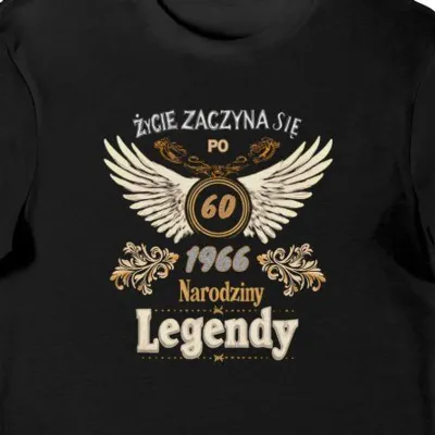 Koszulka męska na 60 urodziny 1966 narodziny legendy czarna