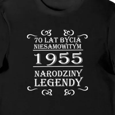Koszulka męska 70 lat bycia niesamowitym 1955 narodziny legendy czarna