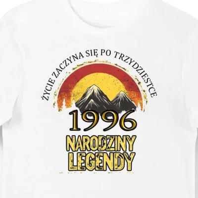 Koszulka męska 30 lat 1996 narodziny legendy prezent na 30 urodziny