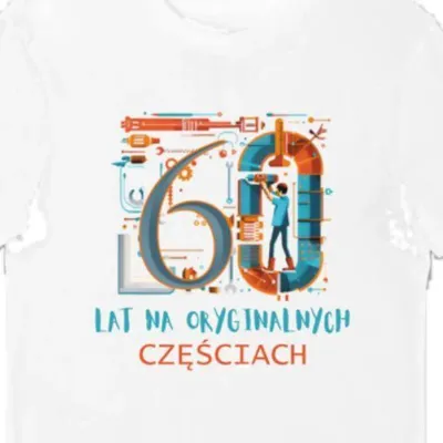 Koszulka męska 60 urodziny 60 lat na oryginalnych częściach