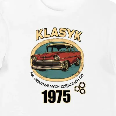 Koszulka klasyk 1975 na oryginalnych częściach biała