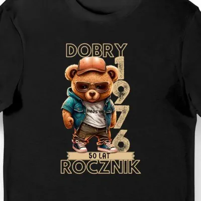 Koszulka dobry rocznik 50 lat na 50 urodziny czarna