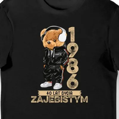 Koszulka 40 lat bycia zajebistym na 40 urodziny czarna