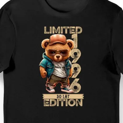 Koszulka 30 lat limited edition na urodziny 1996 czarna