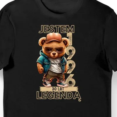 Koszulka 30 lat jestem legendą urodziny 1996 czarna