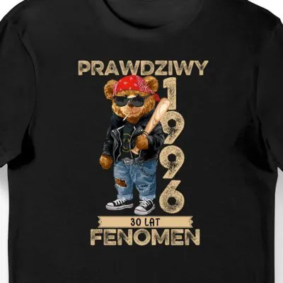 Koszulka 30 lat prawdziwy fenomen na urodziny 1996 czarna