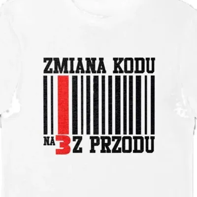 Koszulka męska zmiana kodu na 3 z przodu biała