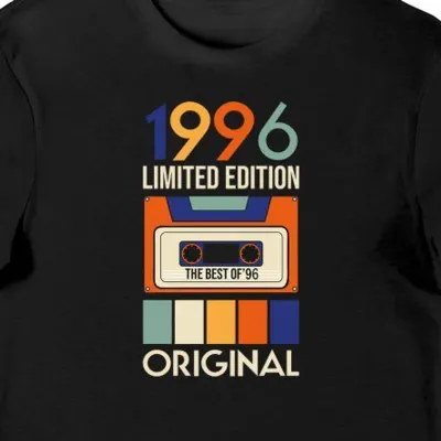 Koszulka męska na 30 urodziny vintage 1996 limited edition czarna