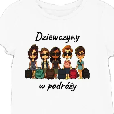 Koszulka damska dziewczyny w podróży biała
