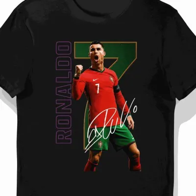 Koszulka dziecięca czarna Cristiano Ronaldo CR7 prezent