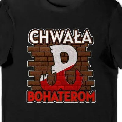 Koszulka patriotyczna chwała bohaterom czarna