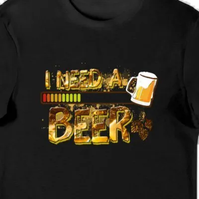 Koszulka need a beer czarna
