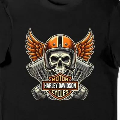 Koszulka męska Harley Davidson Motor Cycles czarna