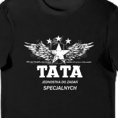 Koszulka męska tata jednostka do zadań specjalnych czarna