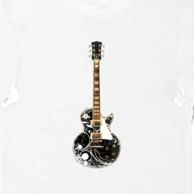 Koszulka męska z gitarą biała