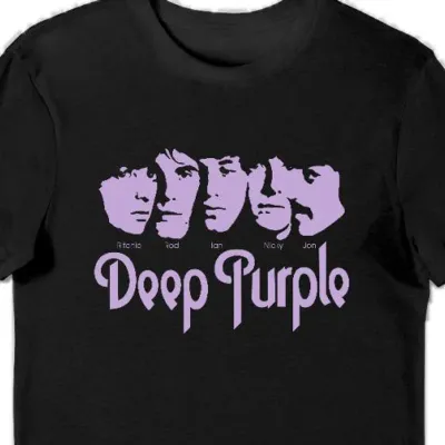 Koszulka męska zespół Deep Purple skład czarna