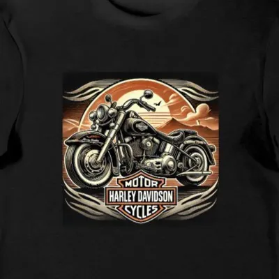 Koszulka męska z motorem Harley-Davidson czarna