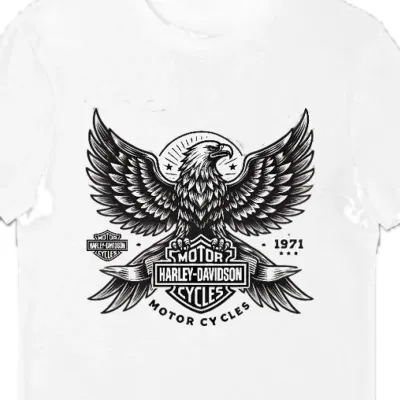 Koszulka męska dla miłośników motocykli Harley-Davidson biała