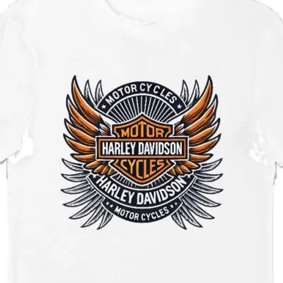 Koszulka męska Harley Davidson skrzydła biała