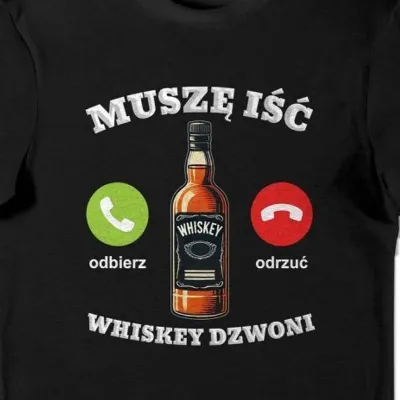 Koszulka muszę iść whiskey dzwoni czarna