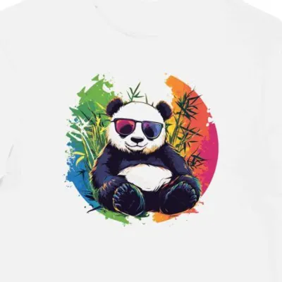 Koszulka męska biała z groovy pandą