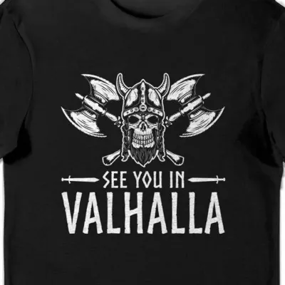 Koszulka See you in Valhalla czarna