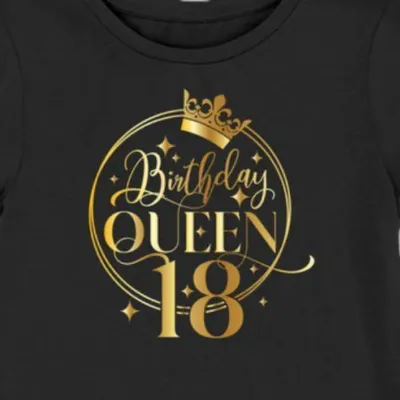 Koszulka damska na 18 urodziny Birthday Queen 18 Czarna